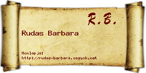 Rudas Barbara névjegykártya